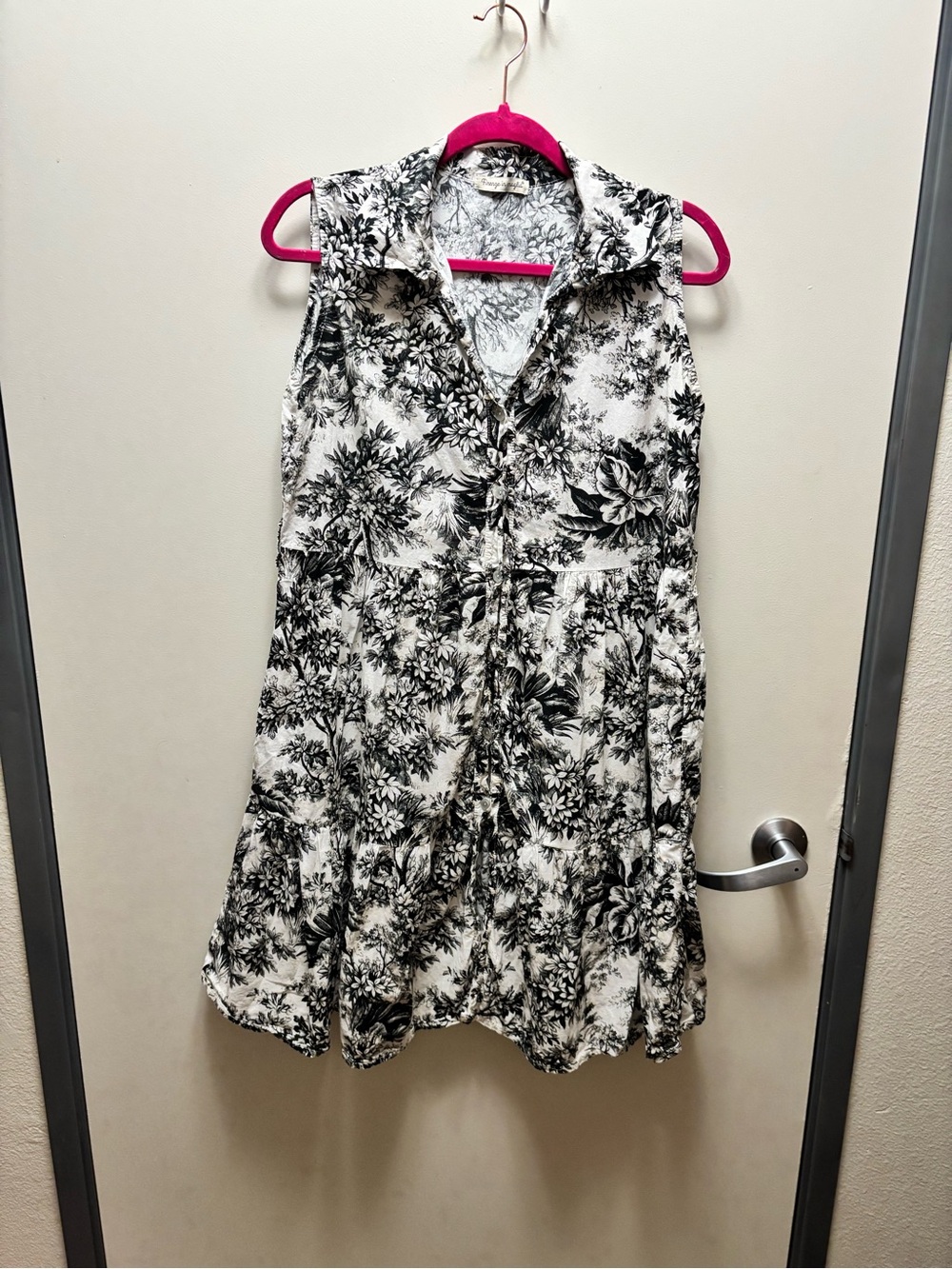 Firenze in maglia Black & White Floral Button-Up Shirt